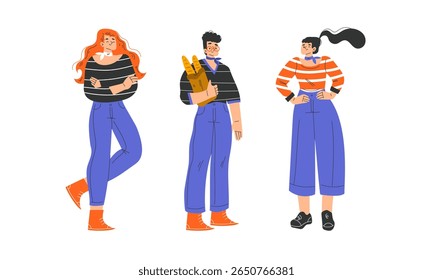 Trendy Illustrations Showcasing Colorful Characters Dressed in Casual Chic Outfits