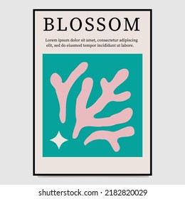 A trendy image with coral, stylized as Matisse artwork.