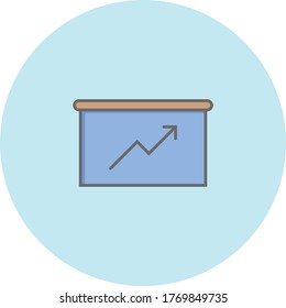 Trendy Increase on board icon on blue background for web and mobile graphic.