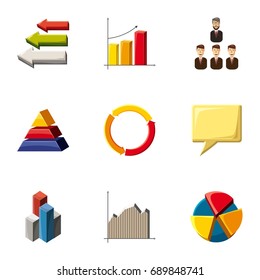 Trendy infographic icons set. Cartoon set of 9 trendy infographic vector icons for web isolated on white background