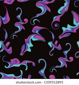 Trendy ink splash liquid seamless pattern vector illustration