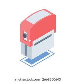 Trendy isometric icon of an automatic stamp device