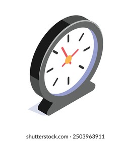 Trendy isometric icon of clock, in modern design style