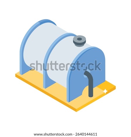 Trendy isometric icon of complex industrial reservoir