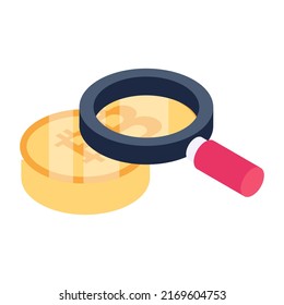Trendy isometric icon of crypto 


