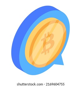 Icono isométrico de moda de cripto 

