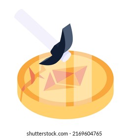 Icono isométrico de moda de cripto 

