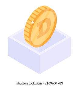 Icono isométrico de moda de cripto 

