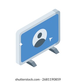 Trendiges isometrisches Symbol des digitalen Online-Profilfensters