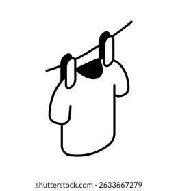 Trendy isometric icon of drying shirt, easy to edit