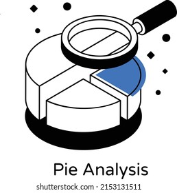 A trendy isometric icon of financial chart 

