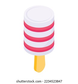 Trendy isometric icon of an ice bar