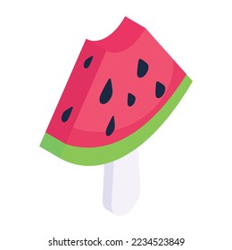Trendy isometric icon of an ice bar
