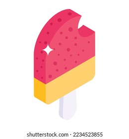 Trendy isometric icon of an ice bar