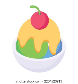 Trendy isometric icon of an ice bar