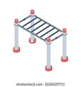 Trendy isometric icon of monkey bars, an editable design