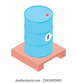 Trendy isometric icon of oil power