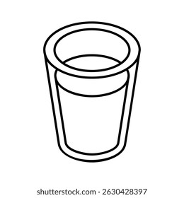 A trendy isometric icon representing clean drinking water glass