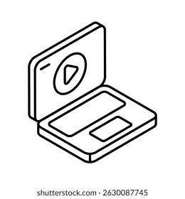 Trendy isometric icon representing an online course interface