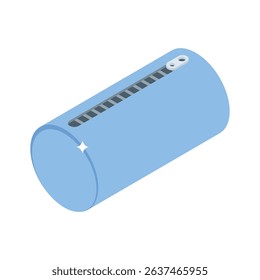 A trendy isometric icon showing organized stationery pouch zippered
