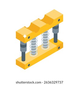Trendy isometric icon of spring hand expander gear