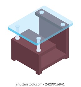 Trendy isometric icon of a tea table