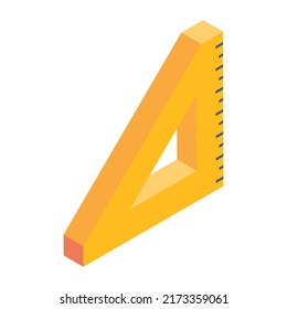 Trendy isometric icon of triangle scale 