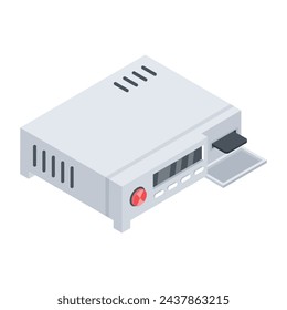 Icono isométrico de moda de un VCR