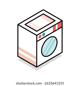 Trendy isometric icon of washing machine appliance