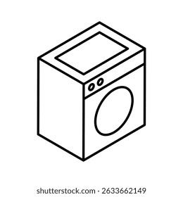 Trendy isometric icon of washing machine appliance