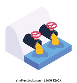 Trendy Isometric Icon Of A Waste Water

