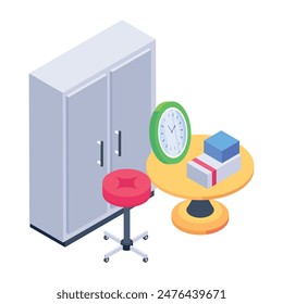Trendy Isometric Icons of Relocation Service 

