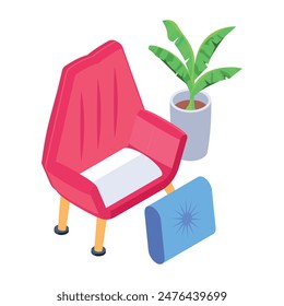 Trendy Isometric Icons of Relocation Service 

