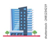 Trendy Isometric Icons of Shopping Complexes 

