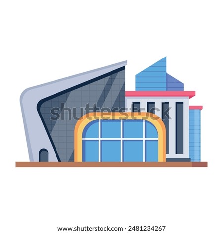 Trendy Isometric Icons of Shopping Complexes 

