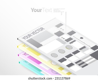 Trendy isometric infographics flat surfaces for print and digital presentation