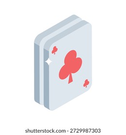 Ícone de estilo isométrico da moda do baralho de cartas de pôquer