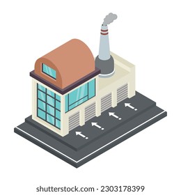 A trendy isometric style icon of industry 