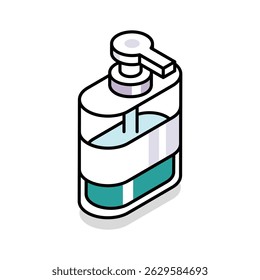 A trendy isometric style icon for liquid soap