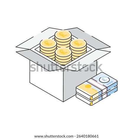 Trendy isometric style icon of pound box , easy to edit
