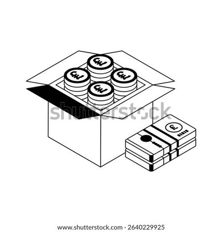 Trendy isometric style icon of pound box , easy to edit