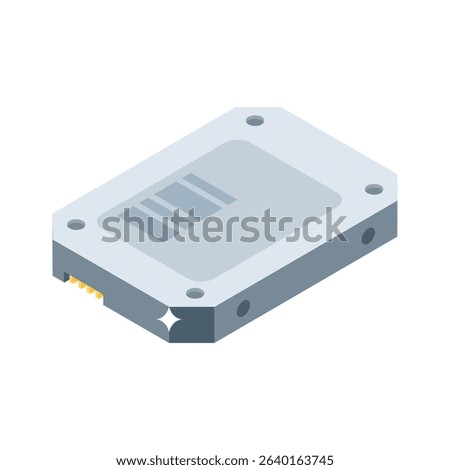 A trendy isometric style icon of ssd drive device