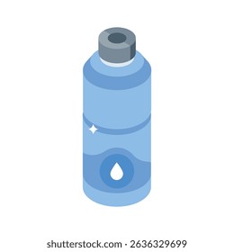 A trendy isometric style icon of water flask bottle