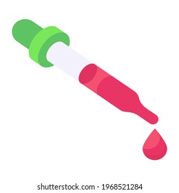 Trendy isometric vector of blood pipette