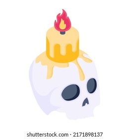 Trendy isometric vector of a candle 

