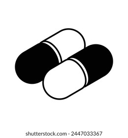 Trendy isometric vector of capsules, antibiotic capsules, icon of medical drugs