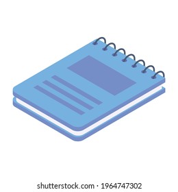 Trendy isometric vector design of notepad, writing pad concept 