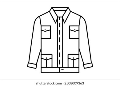 Trendy Jacket Silhouette Vector Art for Fashion Design