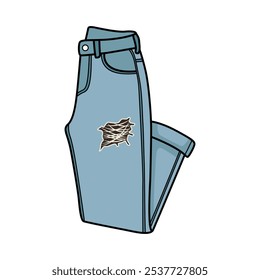 Trendy Jeans Clip Art for Fashion and Apparel Designs