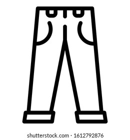 Trendy jeans icon. Outline trendy jeans vector icon for web design isolated on white background